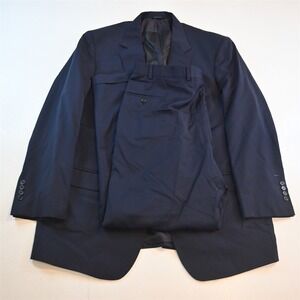 Southwick 46L 38x30 Navy Blue Wool USA Made Mens Jacket Pants Suit